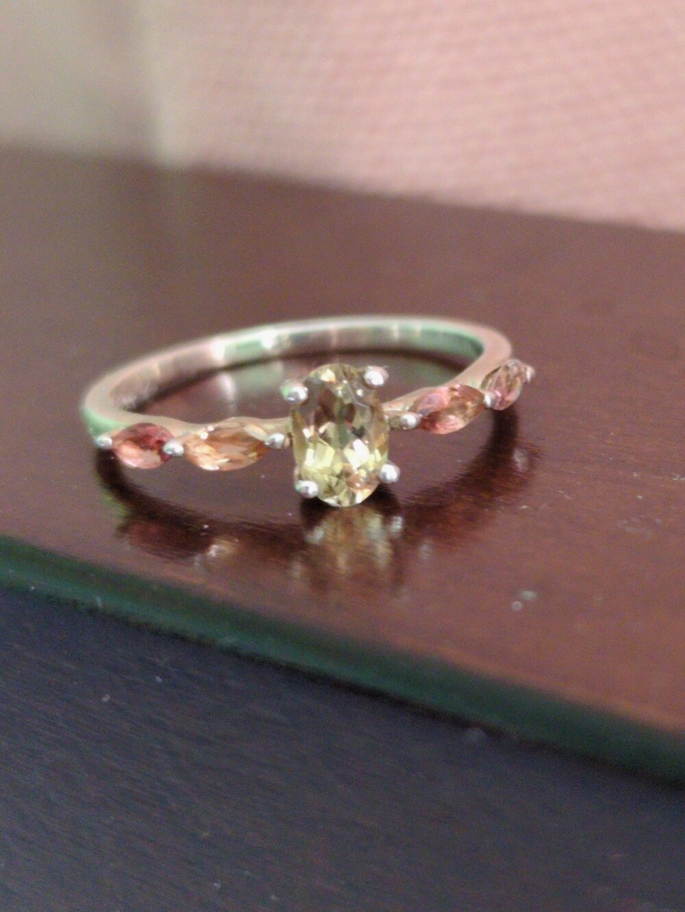 Tourmaline Sterling Silver 925 Dainty Ring Size 7